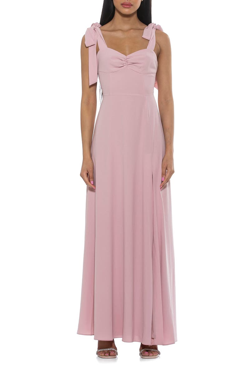 Arya Sweetheart Tie Strap Maxi Dress, Main, color, BLUSH