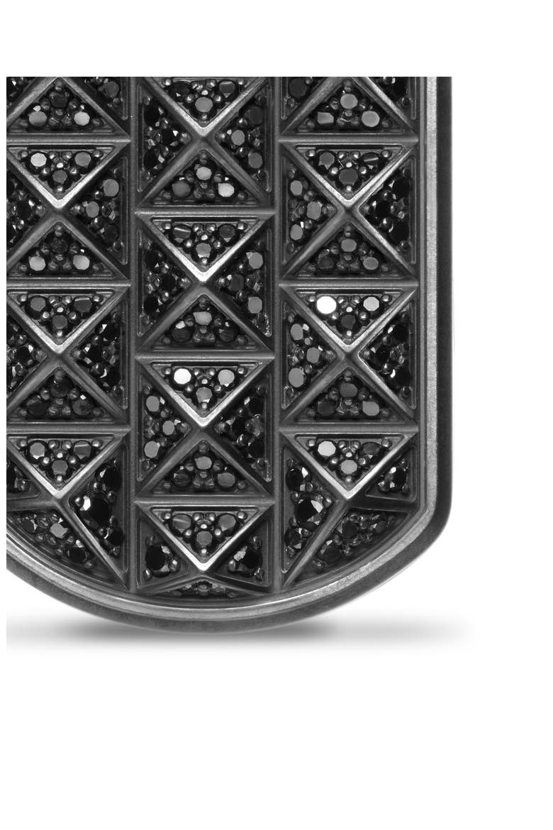 Pyramid Tag in Black Titanium with Black Diamonds, 35mm, Alternate, color, BLACK TITANIUM