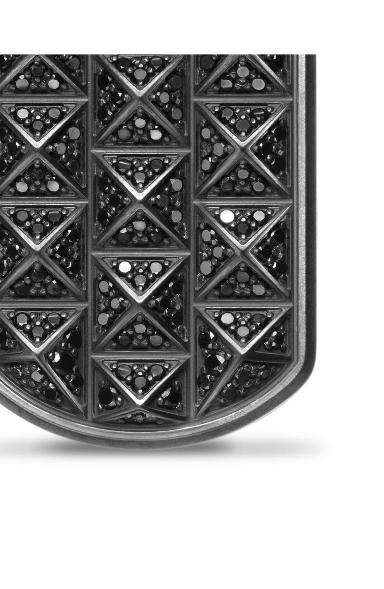 David Yurman Pyramid Tag in Black Titanium with Black Diamonds, 35mm, Alternate, color, Black Titanium