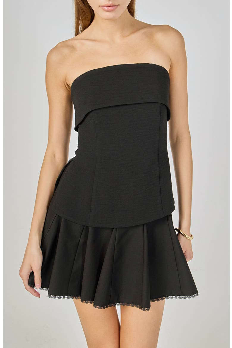 Folded Strapless Tube Top, Main, color, BLACK