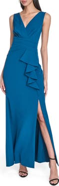 Eliza J Laguna Ruffle Mermaid Gown