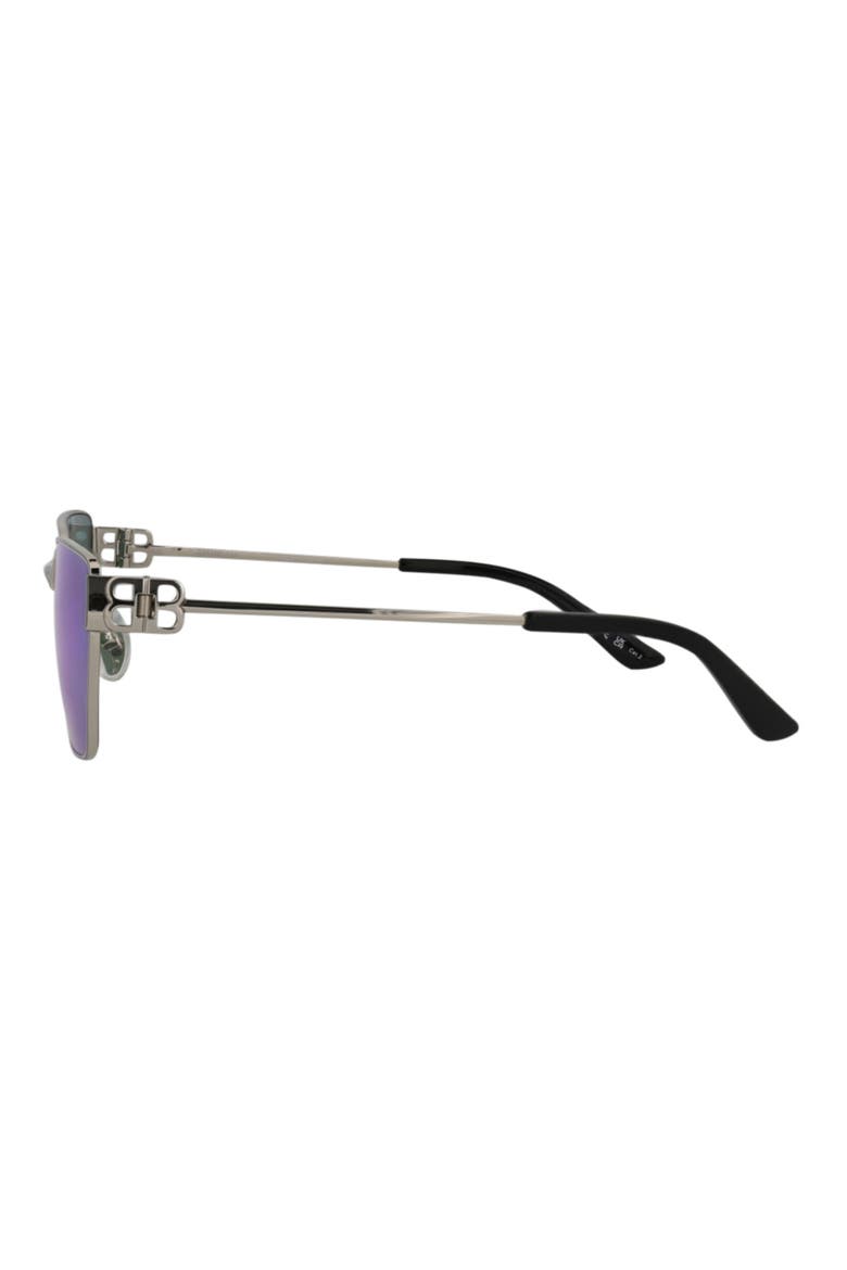 63mm Mirrored Polarized Square Sunglasses, Alternate, color, SILVER SILVER VIOLET