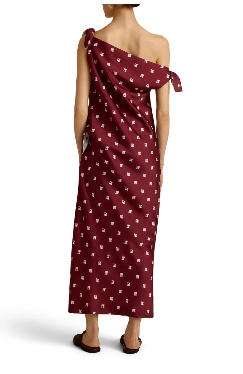 Marina Moscone Twill Polka Dot Tabard Tie Dress, Alternate, color, Rosso Levanto/Ecru Floral