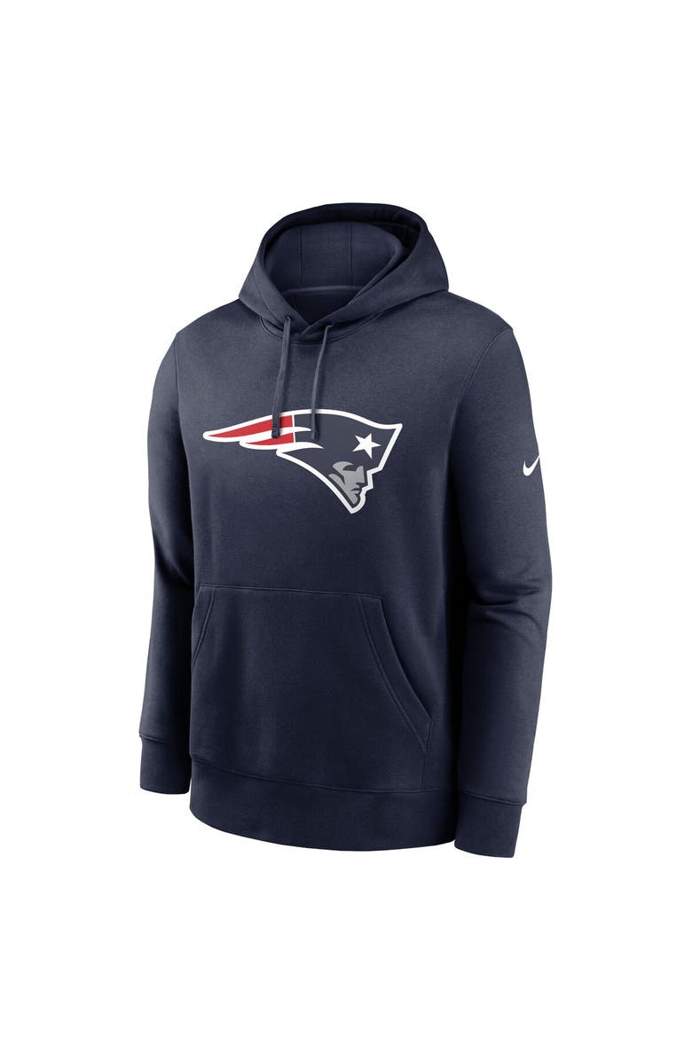 Nike Men's Nike Navy New England Patriots Club Logo Pullover Hoodie, Alternate, color, Navy