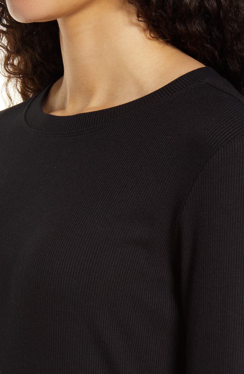 BP. Fitted Slit Long Sleeve Rib Dress, Alternate, color, 