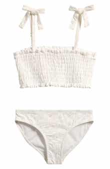 Miken Swim Kids' Eyelet Smocked Two-Piece Swimsuit