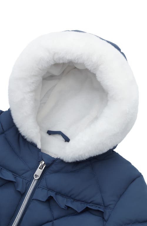 Rokka&rolla Soft Lining Hooded Puffer Jacket In Blue