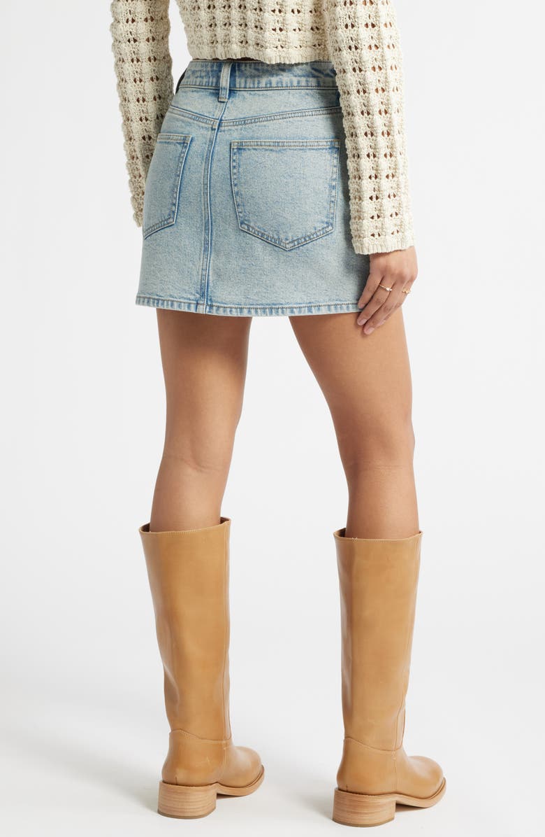 BP. Seamed Denim Miniskirt, Alternate, color, Light Wash