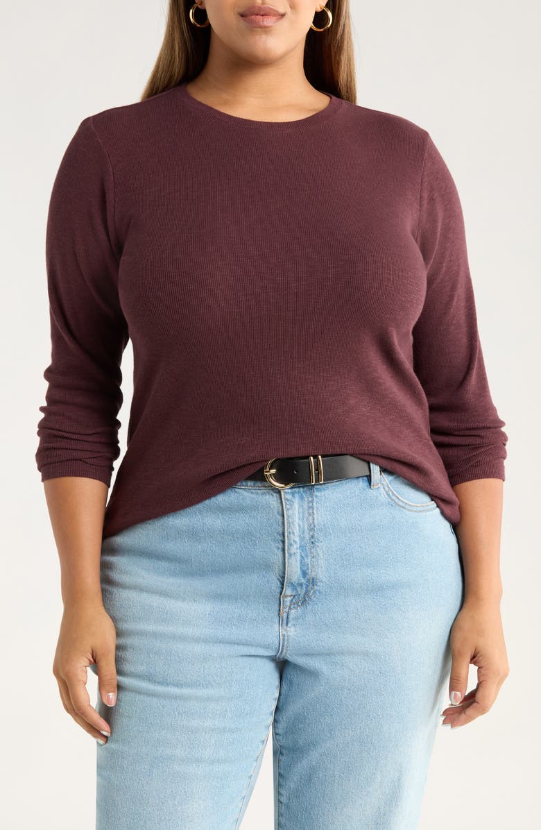 Treasure & Bond Crewneck Knit Top, Main, color, Burgundy Fudge