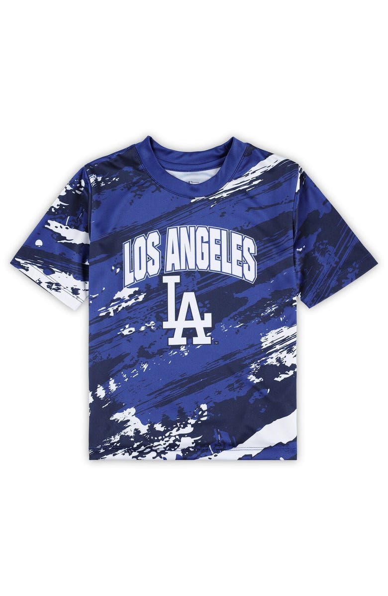 Outerstuff Infant Royal/Heather Gray Los Angeles Dodgers Stealing Homebase 2.0 T-Shirt & Shorts Set, Alternate, color, 