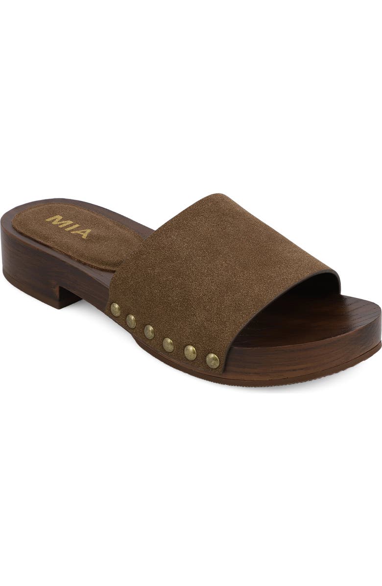 MIA Lanell Slide Sandal, Main, color, Chocolate