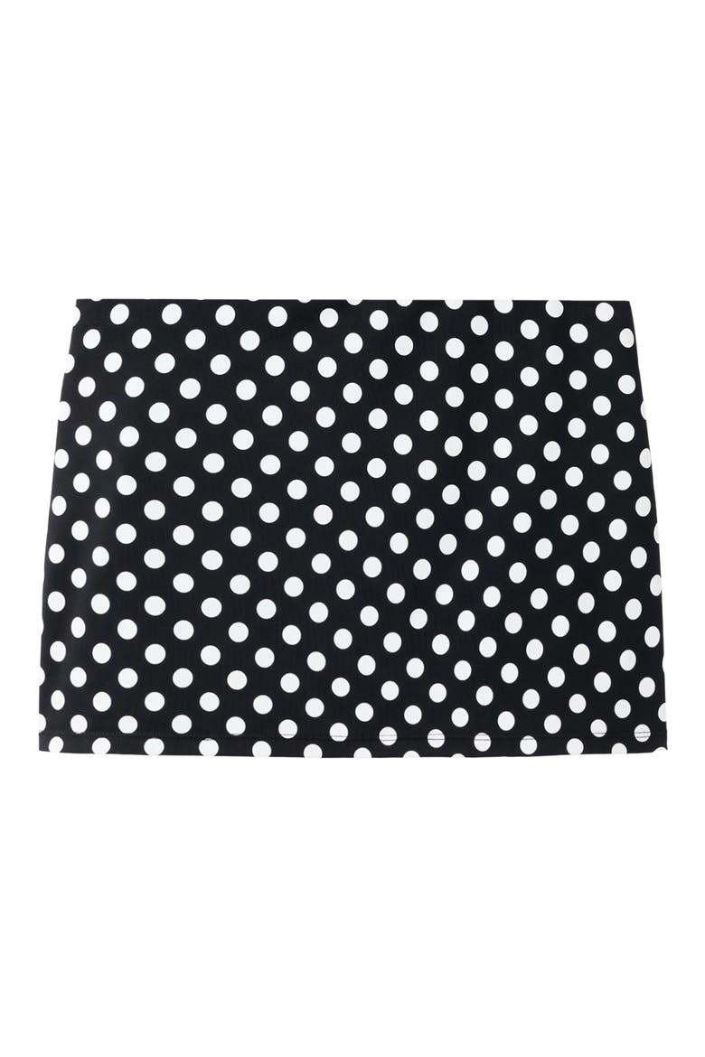 Polka Dot Miniskirt, Main, color, BLACK