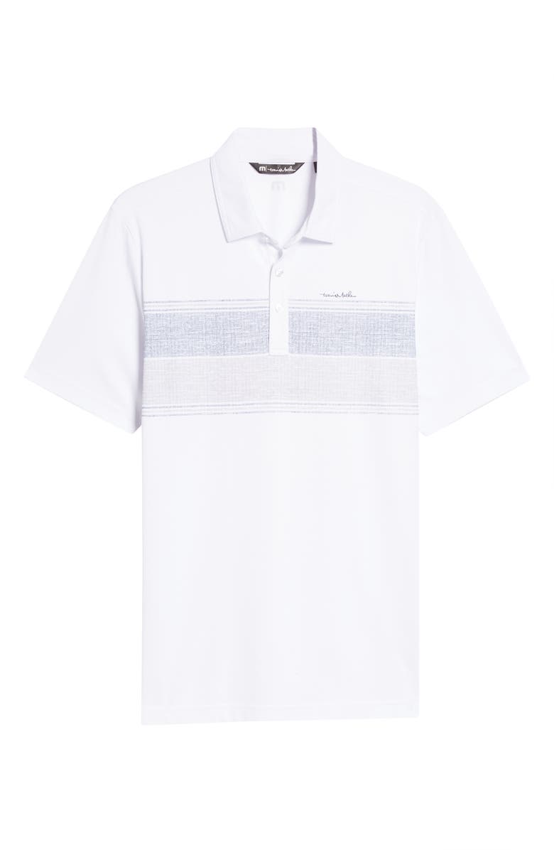 TravisMathew One Upper Stripe Polo, Alternate, color, White