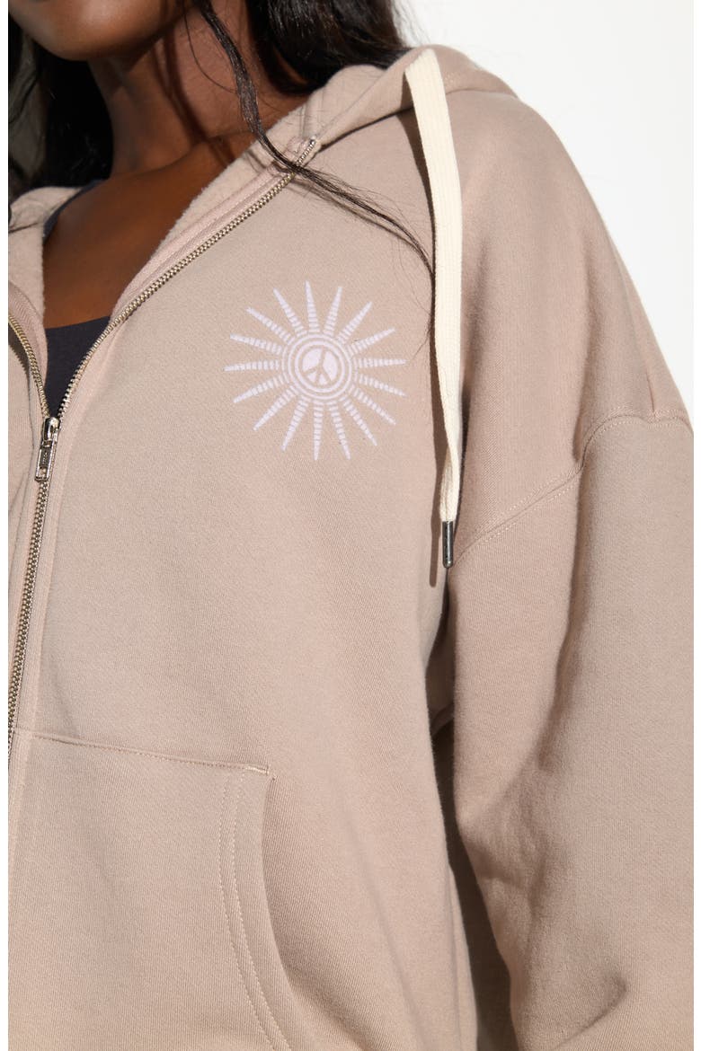 Emit Peace Boyfriend Zip Hoodie, Alternate, color, MOON ROCK