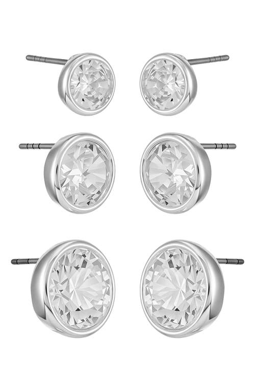 Vince Camuto Set Of 3 Cubic Zirconia Stud Earrings In Metallic