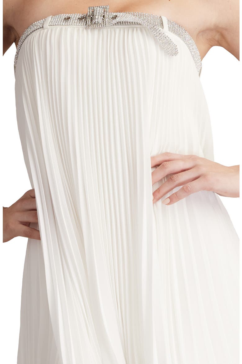 Belted Strapless Dress, Alternate, color, WHITE