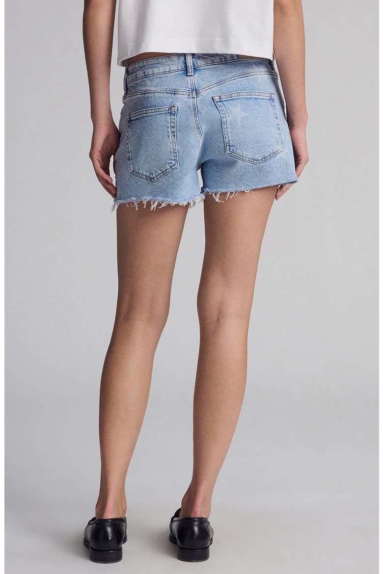 Rosie Star Print Denim Cutoff Shorts, Alternate, color, STAR DENIM