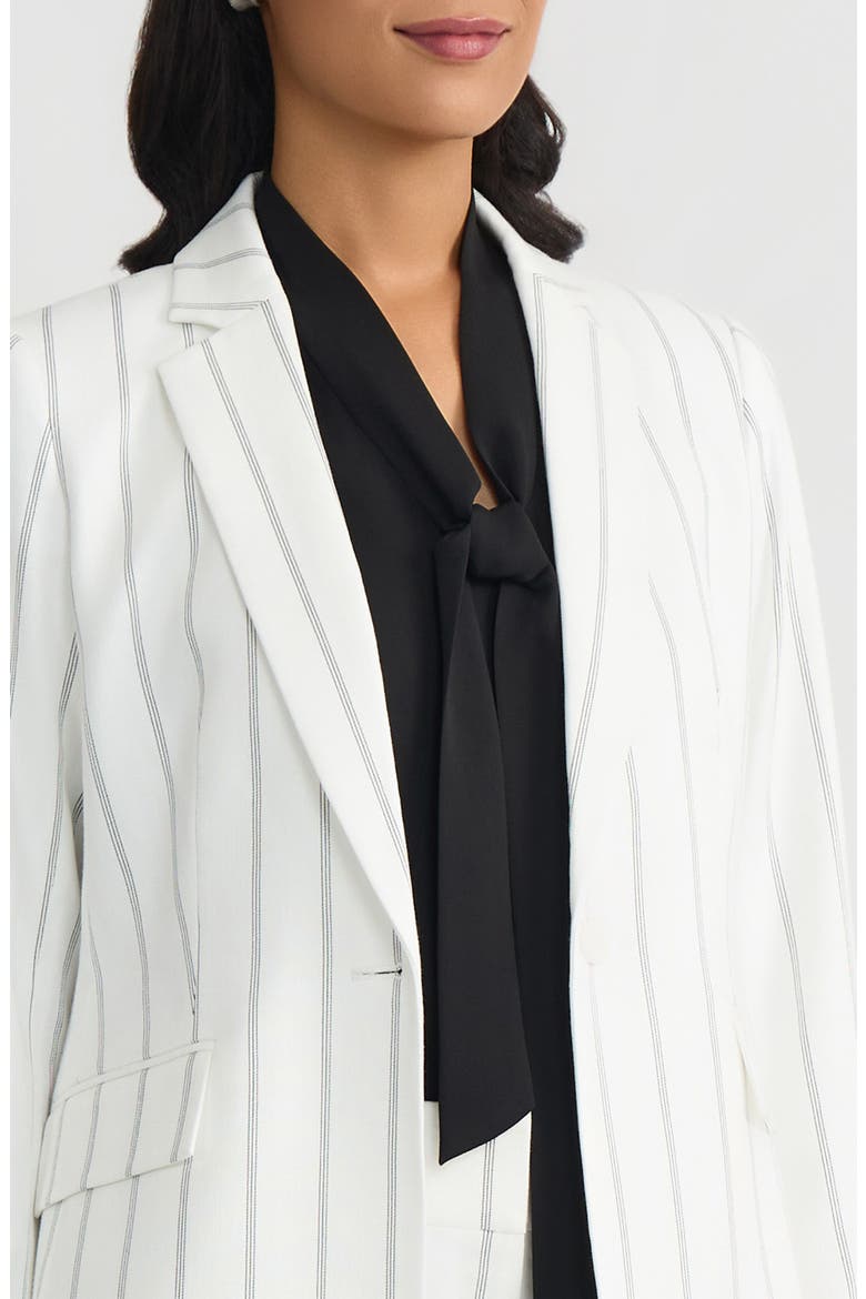 One-Button Jacket, Alternate, color, LILY WHITE/ BLACK