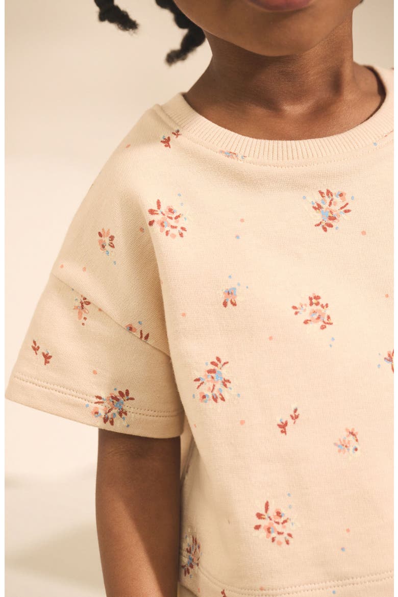 Kids' Floral Short Sleeve Sweater & Chiffon Skirt Set, Alternate, color, NEUTRAL