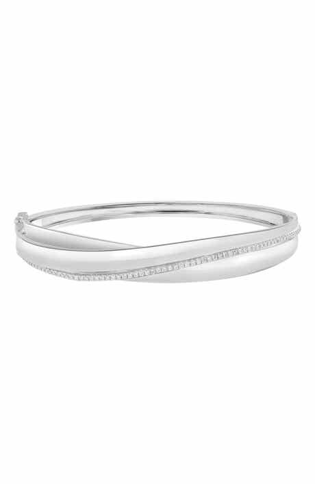 Sterling Silver Diamond Bangle