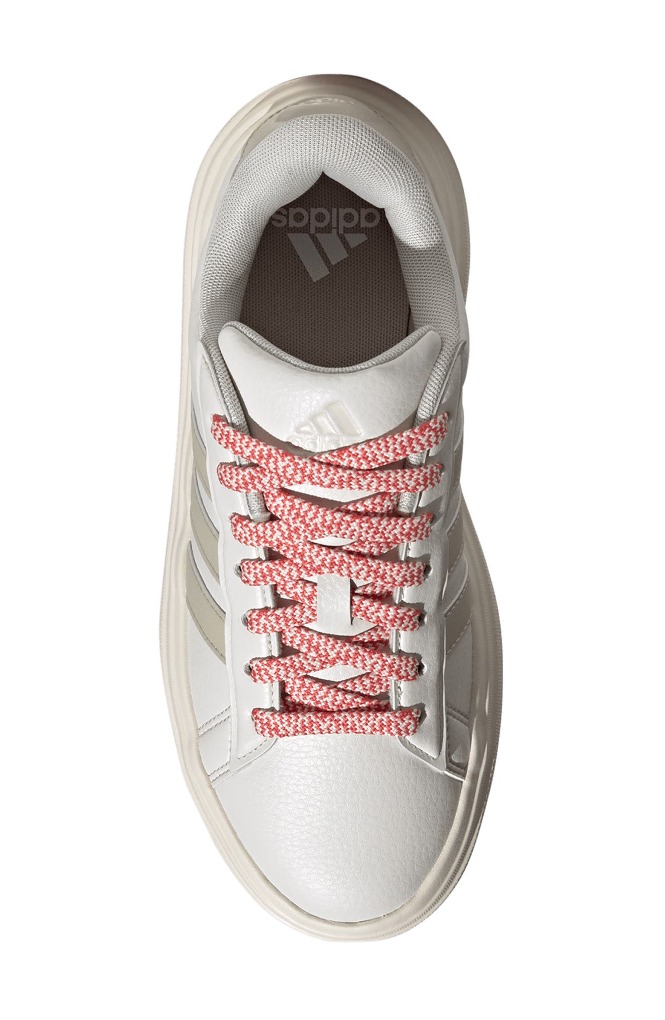 Grand Court Platform Sneaker, Alternate, color, ALUMINA/ PUTTY/ SCARLET