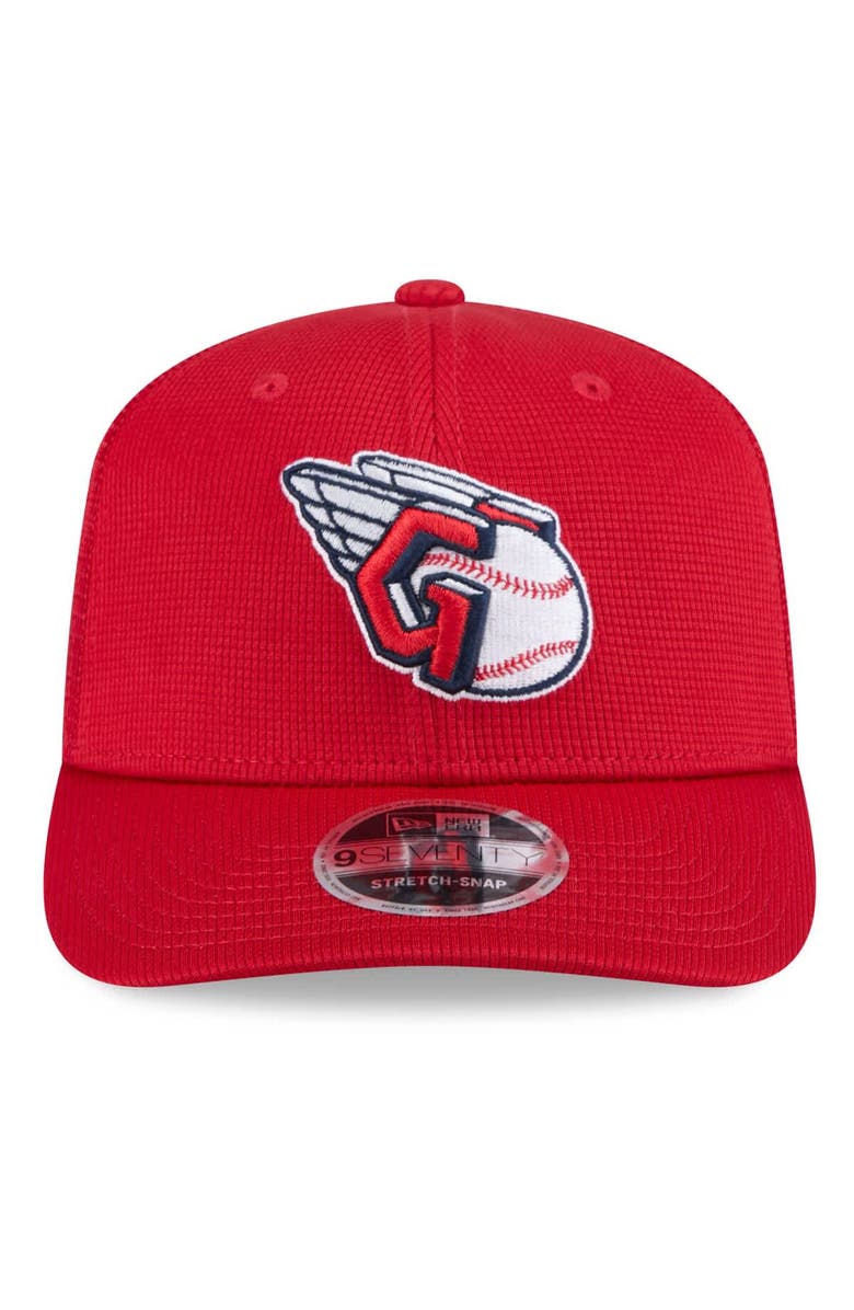 New Era Men's New Era  Red Cleveland Guardians 2025 Spring Training 9SEVENTY Stretch-Snap Trucker Hat, Alternate, color, 