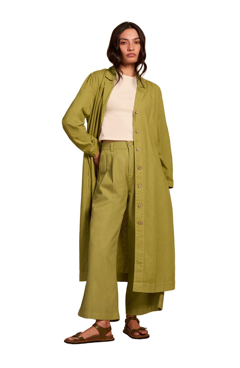 Celtic & Co. Longline Overshirt Dress, Alternate, color, Willow