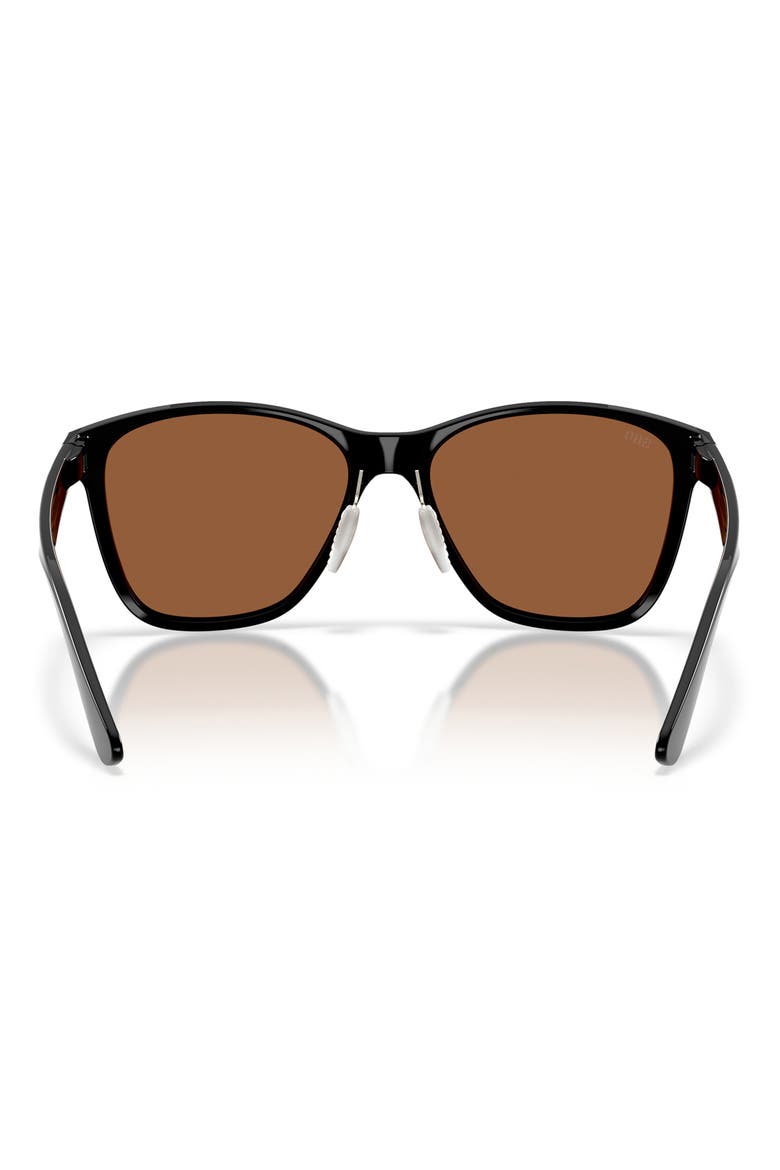 Luna Nueva 57mm Polarized Butterfly Sunglasses, Alternate, color, BLACK / COPPER SILVER 580G