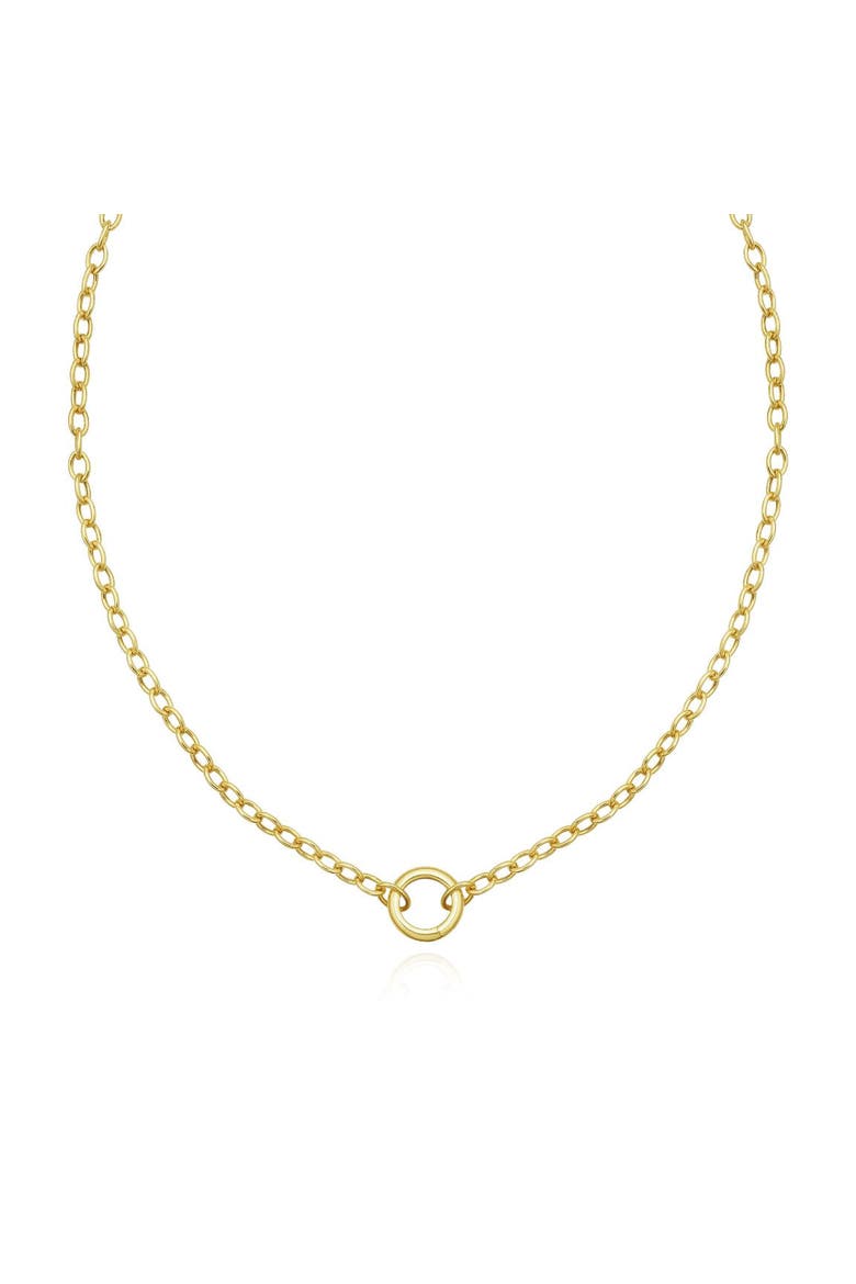 Round Charm Holder Necklace, Main, color, Yellow Gold