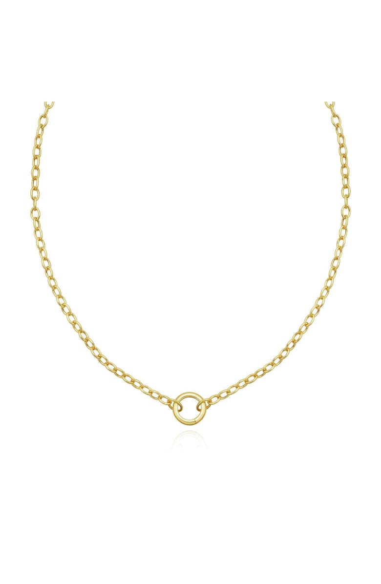 The Lovery Fine Jewelry Round Charm Holder Necklace, Main, color, Yellow Gold