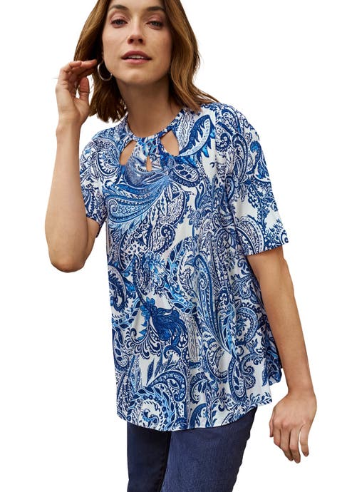 Stretch Knit Cutout Swing Tunic (Plus)