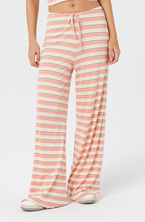 Topanga Canyon Rib Stripe Wide Leg Pants