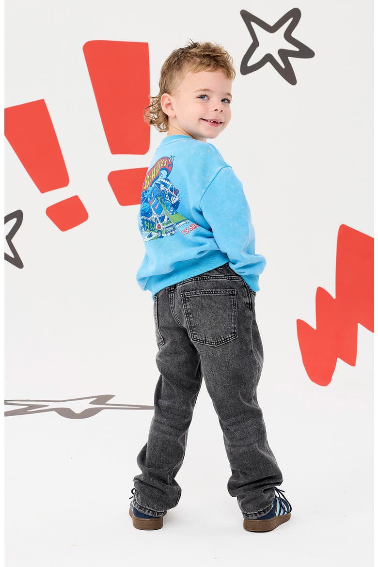Kids' Hot Wheels Graphic Sweatshirt, Alternate, color, ACID BLUE