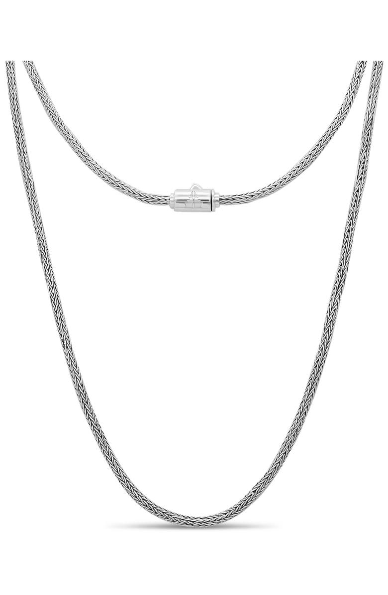 DEVATA Foxtail Round 2.5mm Chain Necklace in Sterling Silver, 26", Main, color, Silver