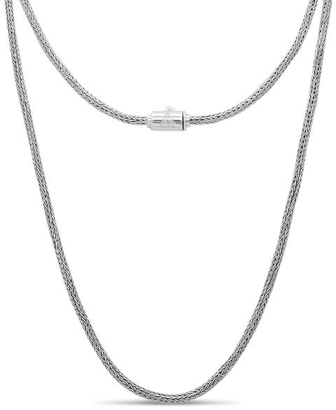 Foxtail Round 2.5mm Chain Necklace in Sterling Silver, 26"