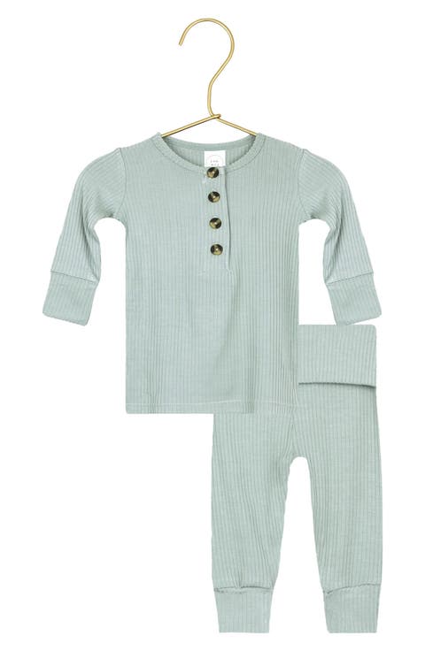 Print Henley & Pants Set