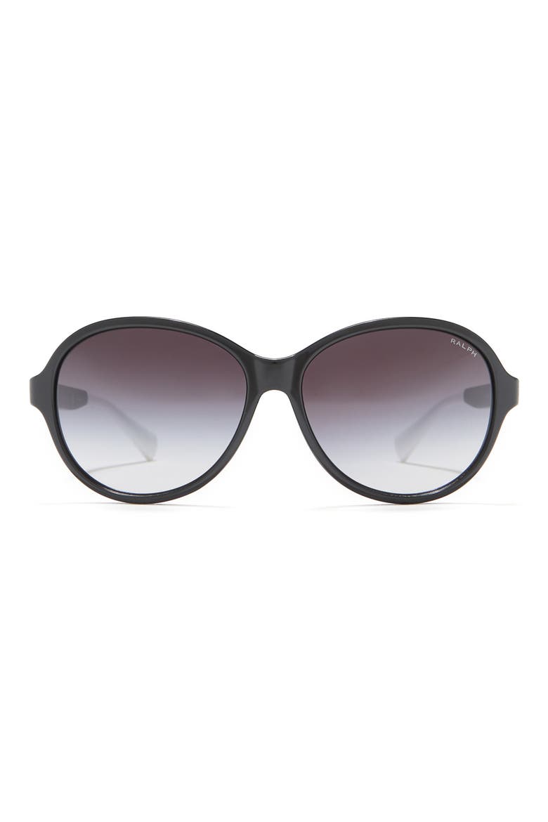 58mm Round Sunglasses, Main, color, BLACK