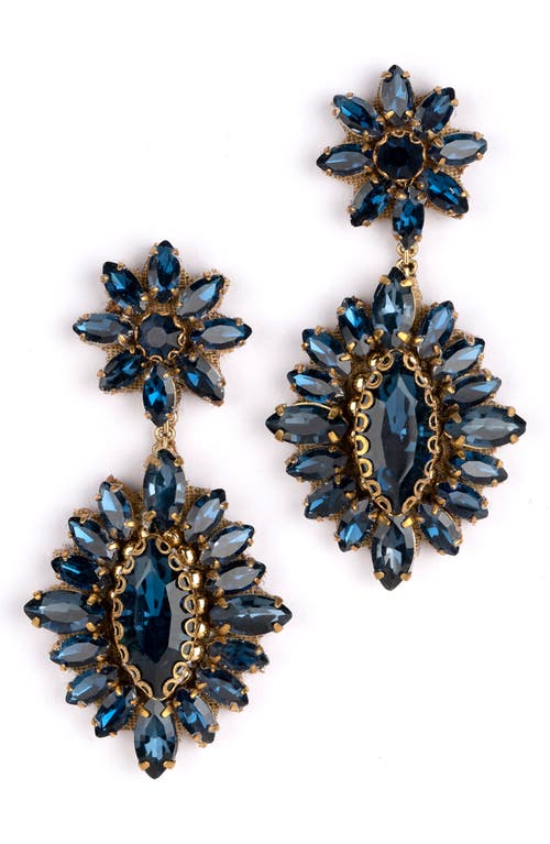 Deepa Gurnani Alianah Crystal Drop Earrings in Sapphire  product