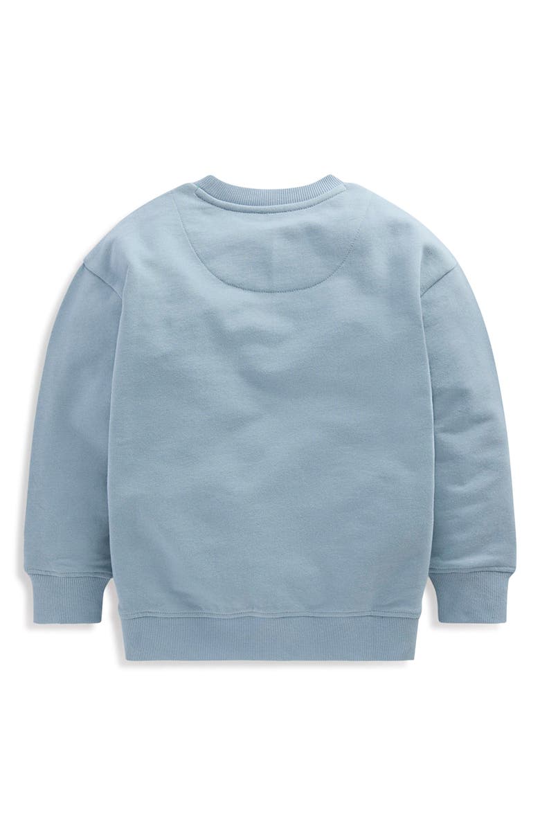 Mini Boden Kids' Fun Chili Pepper Appliqué Sweatshirt, Alternate, color, Seamist Blue Chillies