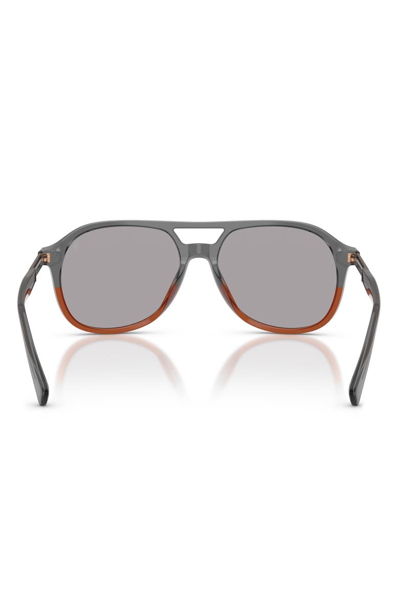 Brunello Cucinelli 56mm Polarized Pilot Sunglasses, Alternate, color, Light Grey