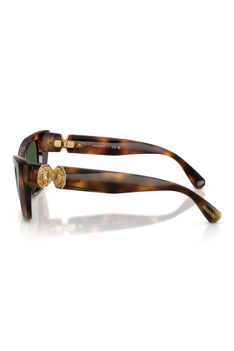 54mm Cat Eye Sunglasses, Alternate, color, HAVANA / DARK GREEN