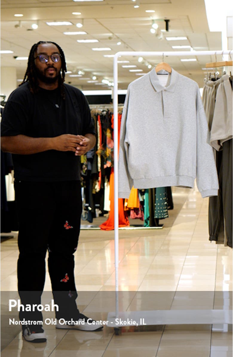 Oversize Long Sleeve Fleece Polo Sweatshirt, sales video thumbnail