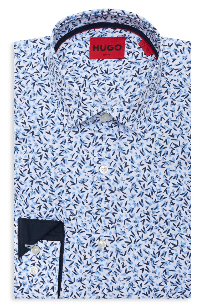 Koey Slim Fit Cotton Dress Shirt, Alternate, color, LIGHT/ PASTEL BLUE