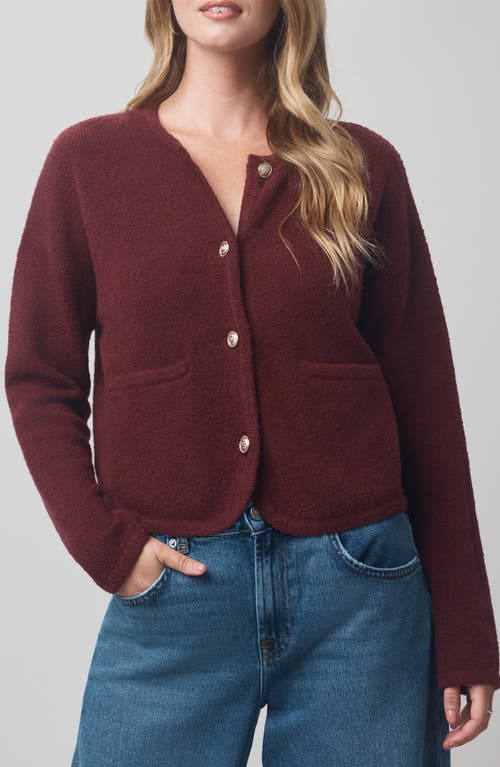 Splendid X @cellajaneblog Bouclé Cardigan In Burgundy
