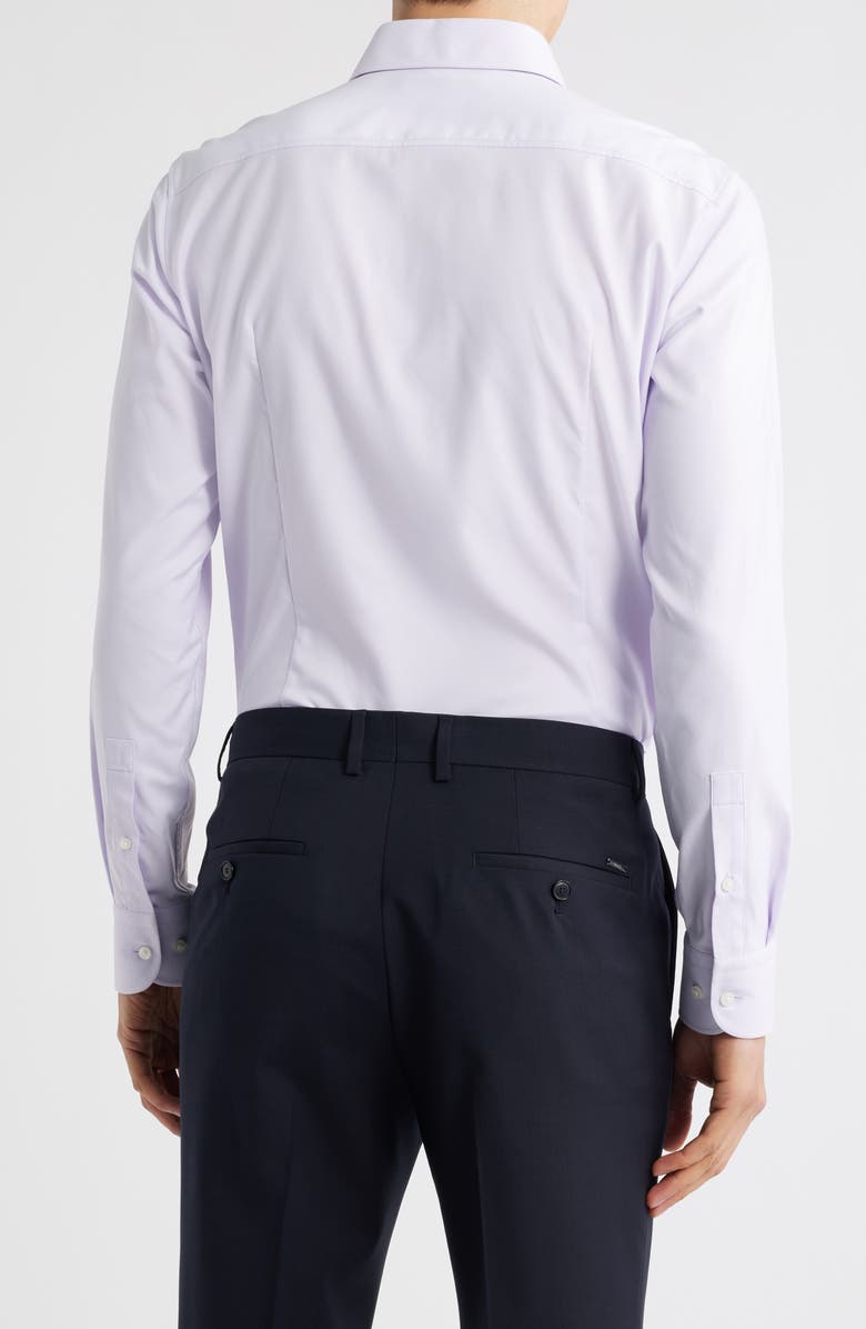 BOSS Hank Kent Slim Fit PerformanceTwill Dress Shirt, Alternate, color, Open Purple
