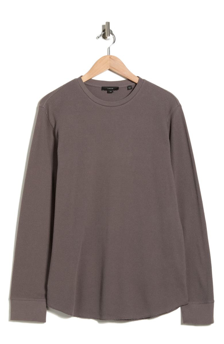 Vince Crewneck Cotton Thermal Sweater, Alternate, color, Iron