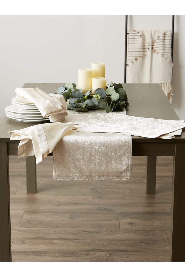 Cream Velvet Placemat Set/4, Alternate, color, Cream