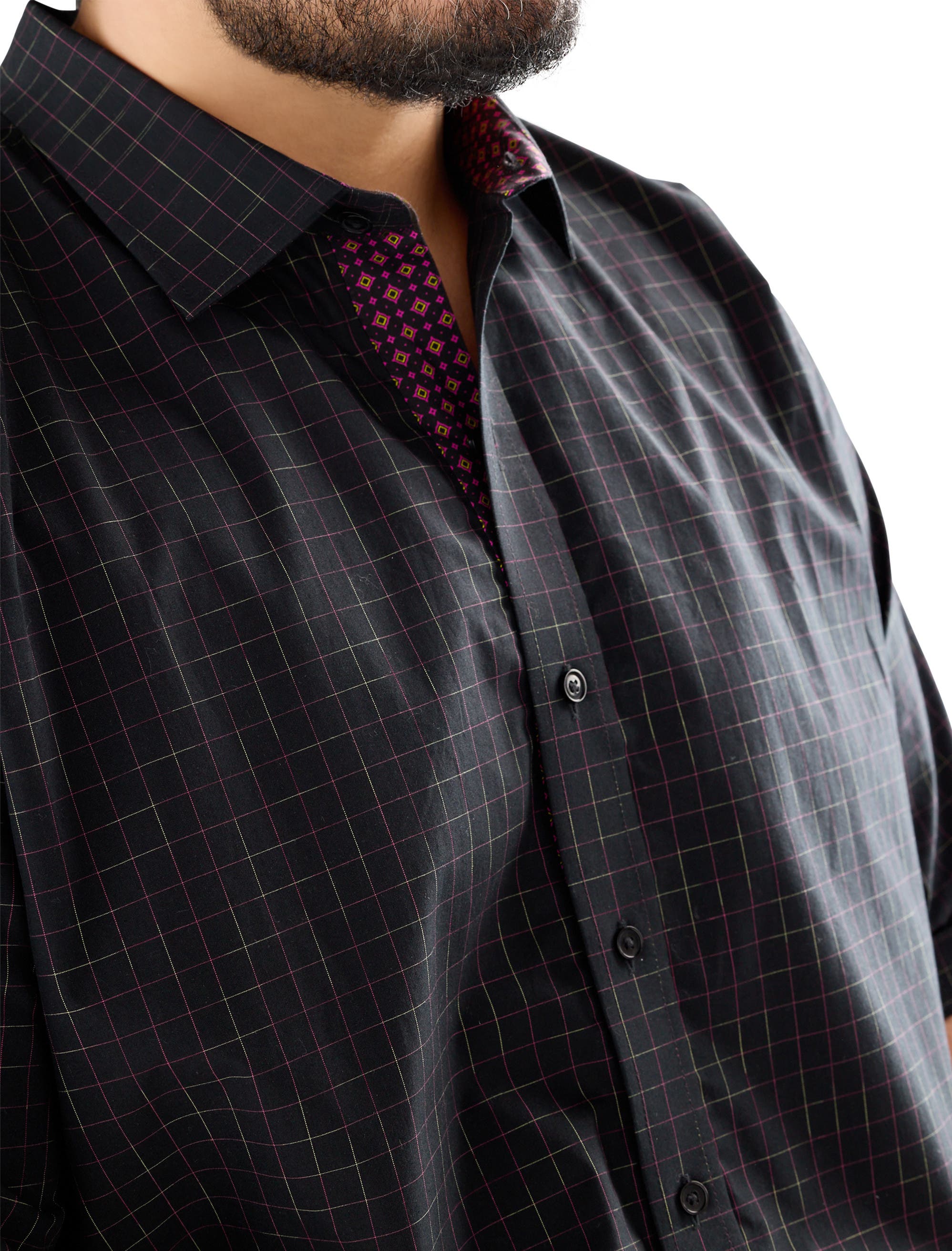 Big & Tall Tonal Plaid Sport Shirt V2 - image 2