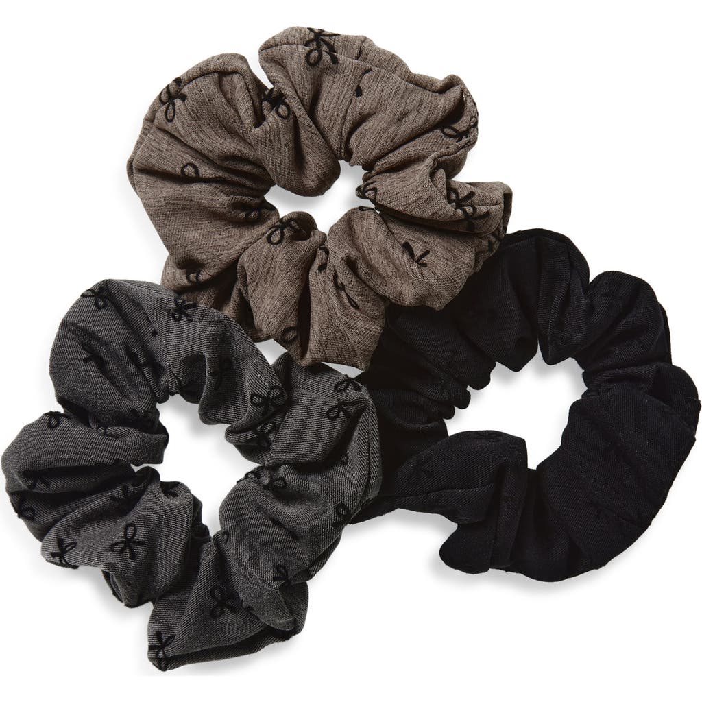 Tasha 3-pack Bow Scrunchies In Black