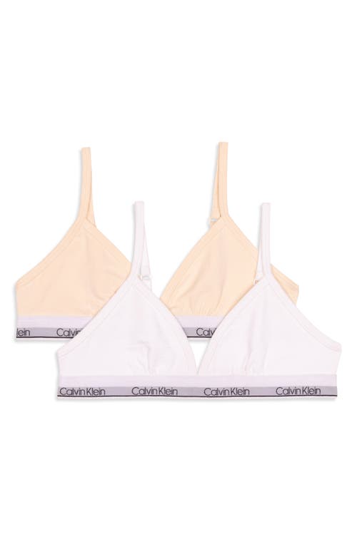 Calvin Klein Kids' Assorted 2-pack Stretch Cotton Triangle Bras In Multi